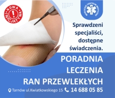 Plakat poradni leczenia ran przewlekłych w MCM